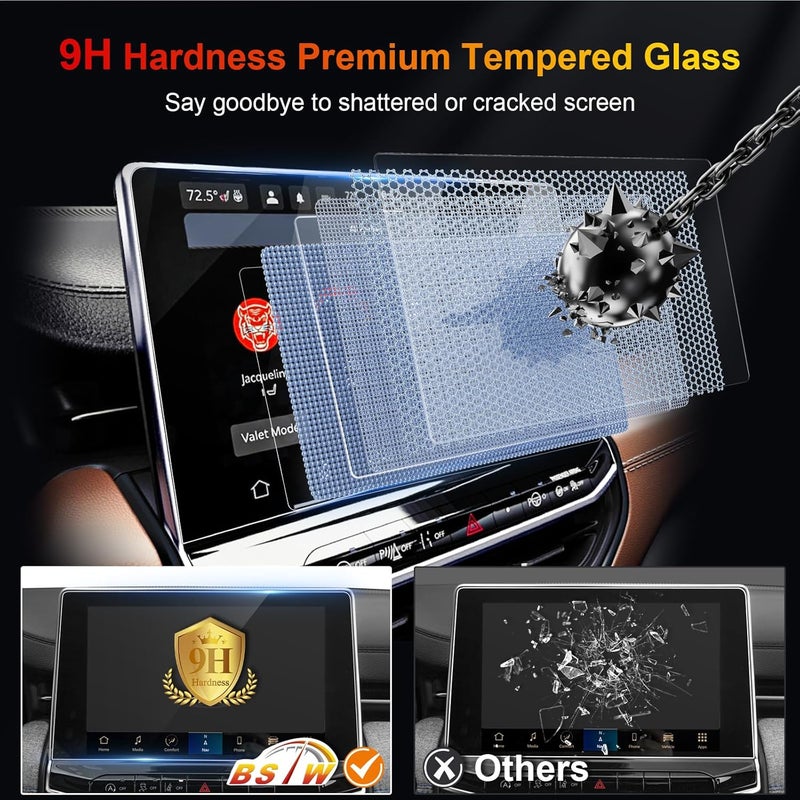 BSTW for 2025 Jeep Compass Screen Protector for 2022-2025 Compass Limited/Trailhawk Uconnect 5 10.1-Inch Display for 2025 Jeep Compass Accessories Tempered Glass Protective Film - Image 4